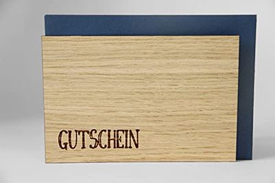 Original Wooden Greeting Card – Voucher – 100% Handmade in Austria, Oak Wood Voucher Card, Greeting Card, Folding Card, Postcard, Birthday Card, Voucher
