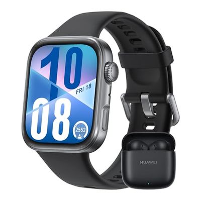 HUAWEI Watch FIT 4 Montre connectée,+ Freebuds SE 2 Noir, 100+ Modes d'entraînement, Ultra-Fine, Tracker d'activité, iOS et Android, GPS, Bluetooth Calls, Garantie prolongée de 6 Mois, Noir