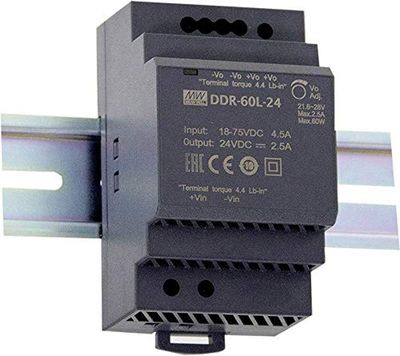 Mean Well DDR-60L-12 12V/DC 5A 60W 1x DC converter voor rail (DIN)