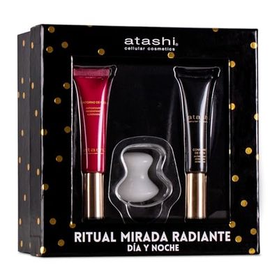 Atashi | Contour Des Yeux Illuminateur Régénérant + Contour des Yeux Anti-rides et Age | Réduit les Ridules, les Poches et les Cernes | Élimine les Gonflements et les Pattes d'oie | 15 ml + 15 ml