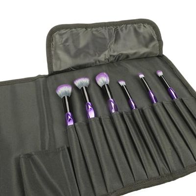 Fantasia - Estuche con 6 pinceles de maquillaje, color lila y negro