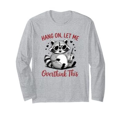 Funny Raccoon drinking Tea Wearing Sunglasses Long Sleeve T-Shirt