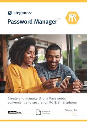 Steganos Password Manager 2024 | ¡Crea, gestiona y utiliza contraseñas seguras de forma cómoda y segura en tu PC y smartphone | Made in Germany | Código de activación enviado por email