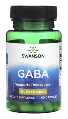 Swanson - GABA (Acide Gamma-Aminobutyrique) | Relaxation & Réduction du Stress | 250mg par capsule - 60 capsules
