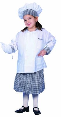 Dress Up America Deluxe Chef Meisje met Rok Aankleden Kostuum Set