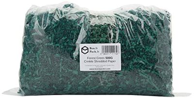 Box.it.pack.it Shredded Crinkle Zigzag Kraft Paper, Forest Green, 500g,CC_FORESTGREEN_500