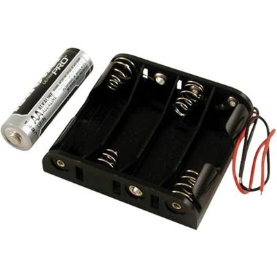 Supporto batteria 4 x LR06 Hammond Electronics BH4AAW plastica nera 1 pz