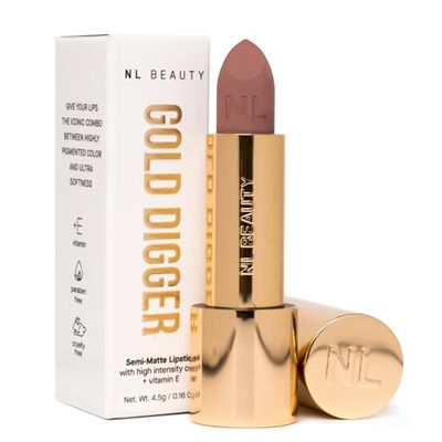 NL BEAUTY No. 08 CHOCOLATE MILK - Creamy, Semi-Matte Lipstick - Lipstick with a velvety finish, enriched with Vitamin E - GOLD DIGGER 4.5 g