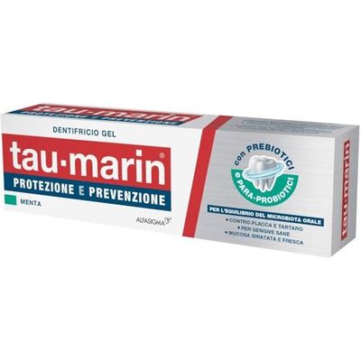 Tau-Marin Pasta do zębów, z prebiotykami i para-probiotykami wspierającymi równowagę mikrobioty ust, utrzymuje świeżość, nawilżenie i ochronę błony śluzowej jamy ustnej, 75 ml miętowy smak