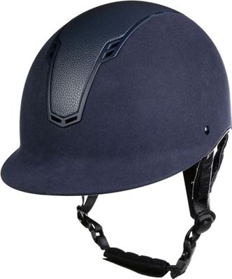 HKM Sports Equipment Casque d'équitation pour Femme, Style Vien, Bleu foncé, M/L