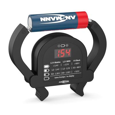 Ansmann 4000001 - Universal, comprobador de Pilas pequeñas, Bloques de 9V, señalización de la Capacidad restante