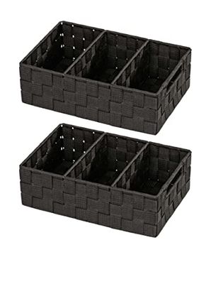 Wenko Set, 2-delige badkamerorganizer Adria met handvat zwart 32 x 10 x 21 cm
