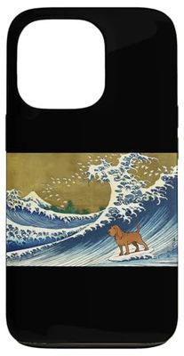 Funny Retro Vintage Surfing A Great Wave Bloodhound Lover Coque pour iPhone 13 Pro