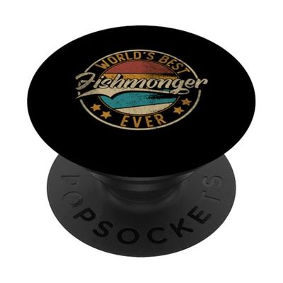 Worlds Best Fishmonger | Fish | Fishing PopSockets Adhesive PopGrip