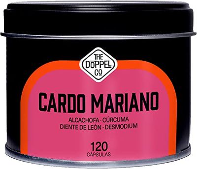 Chardon-Marie avec Artichaut, Curcuma, Pissenlit et Desmodium - 80% de Silymarine - 120 gélules - Haute dose - Détoxifiant, Améliore la digestion - Sans plastique