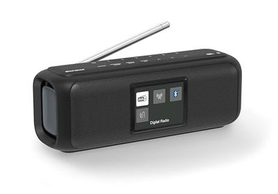 Karcher Dab Go Haut-Parleur Bluetooth Portable et Radio numérique Dab+/FM avec écran Couleur 2,4" / réveil/Son stéréo 5 W/USB C/Batterie Noir