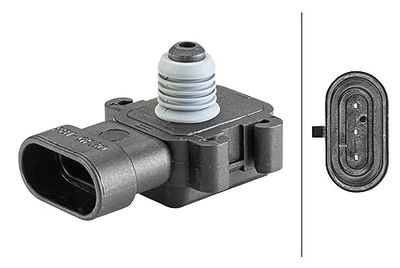 HELLA 6PP 358 152-131 Sensor, boost pressure - 3-pin connector - Bolted