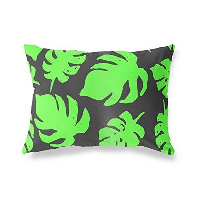 BonaMaison Fundas para Cojínes, Verde Neón-Humo Funda de Almohada para Sofá Coche Silla Oficina Cama Decorativa Moderna Decoración del Hogar, 45x60 Cm - Diseñado y Fabricado en Turquía