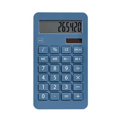 Miquelrius - Calculatrice Solaire, 10 Chiffres, Grandes Touches, écran LCD, Couleur Bleue