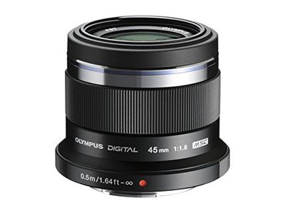 Objetivo Olympus M.Zuiko Digital 45 mm F1,8, comprimento focal fixo rápido, adequado para todas as câmaras MFT (modelos Olympus OM-D & PEN, série G da Panasonic), preto