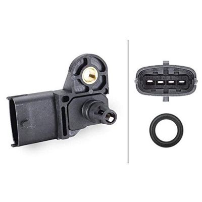 HELLA 6PP 009 400-291 Sensor, pressão de sobrealimentação - 5 V - 4 polos - com junta