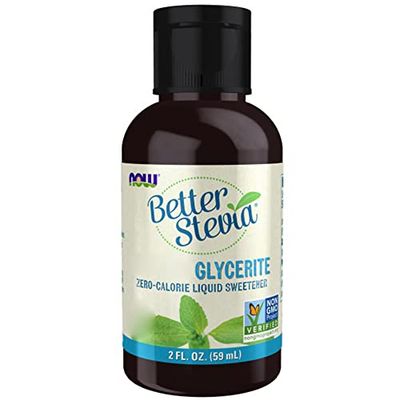 Now Foods, BetterStevia Glycerite, Extrait de Feuille de Stévia Liquide, Substitut de Sucre Végétalien, 60ml, Testé en Laboratoire, Végétarien, Sans Soja, Sans Gluten, Végétarien, Sans OGM