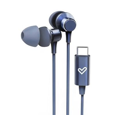 VoltShine Cuffie tipo C con design metallizzato, suono di qualità, alta compatibilità e comfort; ideali per ascoltare musica e effettuare chiamate.
