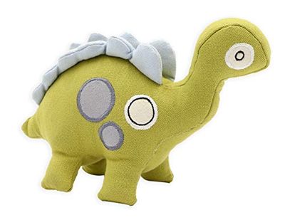 Aime Pluche dier om te knuffelen, ecologisch speelgoed van biologisch katoen, dinosaurusspeelgoed voor honden, met geïntegreerde piep, diameter 16 cm