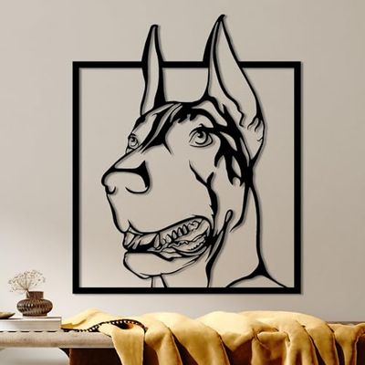 Hanah Home Élégant accessoire mural décoratif en métal, noir, 44 x 54 cm, 100% métal, 1,5 mm d'épaisseur, parfait pour la décoration d'intérieur moderne et les murs d'accentuation