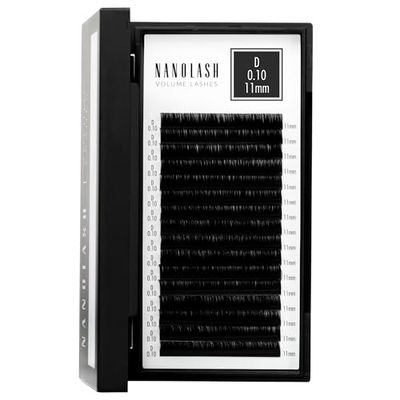 Nanolash Volume Lashes - false lashes for professional eyelash extensions, volume eyelash extensions (0.10 D, 11mm)