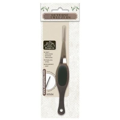 Stamperia - Reverse Tweezers for Scrapbooks, Albums, Card Making, Bullet Journalling, and More, Stainless Steel, Ergonomic, Ideal for Crafts, Handling Small Materials, and Precise Tasks