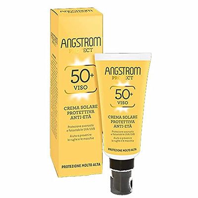Angstrom Protect Crema Solare Viso SPF 50+, Protettiva Anti-età, Indicata per Pelli Sensibili, 40ml