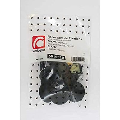 Restagraf - Kit de Fixations pour Aile Avant CLIO IV Toutes Versions (10/2012 à 09/2020) - Réf. 601002B - Sachet de 19 Pièces
