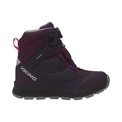 Viking Espo High 2 WP BOA Warm, Botas de Nieve, Unisex niños, Aubergine/Magenta, 29 EU