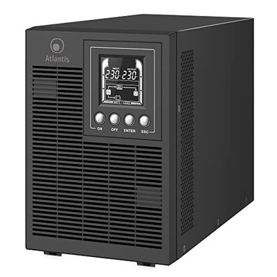 Atlantis A03-OP2002P PRO UPS OnLine Gruppo di Continuità Server Doppia conversione Onda Sinusoidale Pura 2000VA 1800W, Tower, display LCD, USB, seriale RS-232, 4 uscite IEC, slot SNMP, 4x12V-9Ah