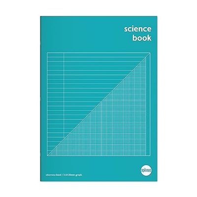 RHINO A4 Exercise Books, 64 Page / 8mm Lined with Margin & 20mm Graph Ruling Reverse Paper Notebook, 10 Pack, Office & School Stationery Supplies, Green