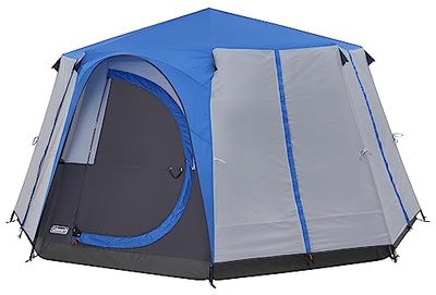 Coleman Tente Octagon, Tente Festival 6 à 8 Places, Grande Tente Dôme Avec Pleine Hauteur de Tête, 100% Imperméable, Tente de Camping Familiale Avec Tapis de Sol Cousu