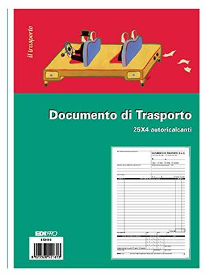 Edipro E5218C - Bloc de documentación de transporte, 25 x 4 cm, autocalcante, F.To 29,7 x 22