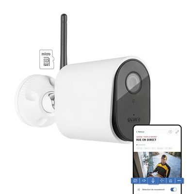 ABUS SmartLook - Caméra de Surveillance avec détection de Mouvement, enregistrements en 4K, Notifications Push, Microphone, Carte mémoire, masquage de Zones privées & app