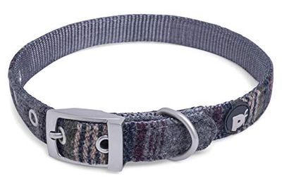 Petface - Collare in tweed grigio, taglia XS