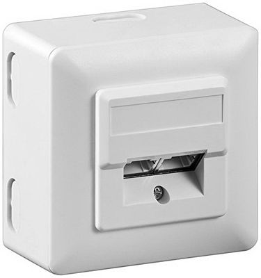 Goobay - Universeel stopcontact met 2 RJ45-ingangen (CAT 5, afgeschermd) wit