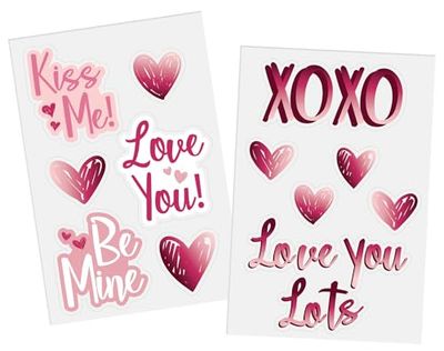 Folat 63792 Romantische Liefde Deco Raamstickers-Ombre Love-12 stuks voor bruiloft Valentijnsdag of Moederdag, meerkleurig