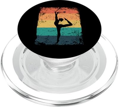 Gymnast with Clubs Girls Kids Retro Rhythmic Gymnastics PopSockets PopGrip for MagSafe