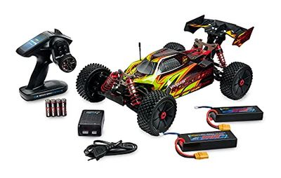 Carson 500409072 1:8 Virus Rocket 120 6S 2.4G 100% RTR – fjärrstyrd bil, hastighet upp till 120 km/h, inklusive batterier och fjärrkontroll, 4WD drift, stänksäker, gul/svart