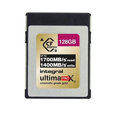 Integral 128 GB Scheda di memoria CFexpress Tipo B 2.0 12K e 8K RAW e 8K 120 Progettata per fotocamere cinematografiche e DSLR con una velocità di scrittura sostenuta di almeno 1300 MB/s