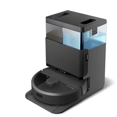 iRobot Roomba® Plus 405 Combo + AutoWash Dock Robotstofzuiger met Dweilfunctie - Multifunctioneel Dock - DualClean Dweilpads - ClearView LiDAR - 75 Dagen Zelflegend - SmartScrub - Zwart (G1850)