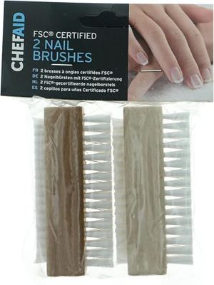 Chef Aid 10E01109 Pennelli per Unghie in, Legno, Beige, 3.7 x 12 x 16 cm, 2 unità