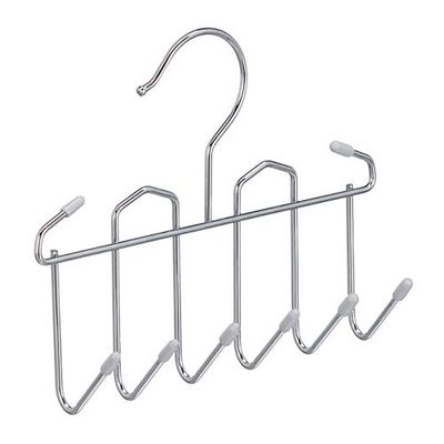 relaxdays Porte-Ceinture, Cintre métal, 8 Crochets pour Accessoires, Organiseur Peu encombrant, pour Armoire, argenté