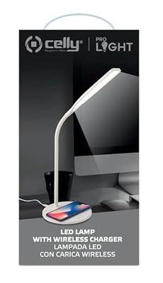 Celly Lampada LED con Caricabatterie Wireless per Smartphone WLLIGHT10WWH