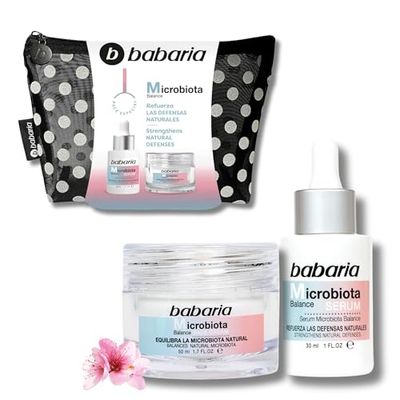 Babaria - Zestaw upominkowy dla kobiet z mikrobiota z serum i kremem do twarzy | Funkcja bariery | Prebiotyki i kwas hialuronowy | Równowaga i nawilżanie | Przeciwstarzeniowy i przeciw trądzikowi - 30
